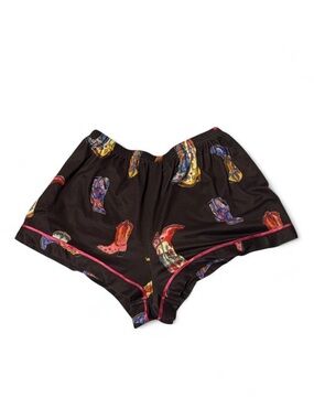 Black Western Boot Print Shorts
